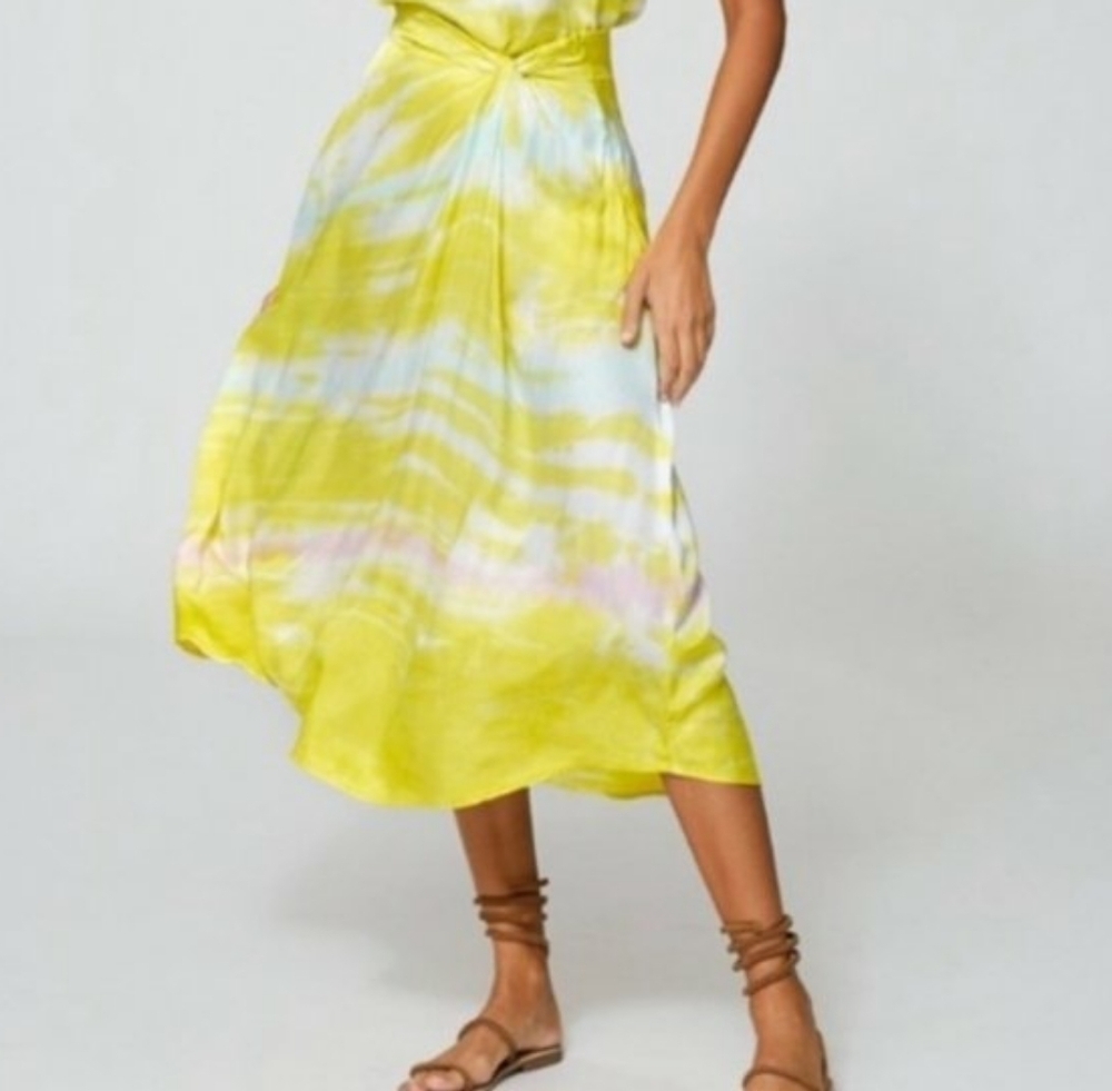 YFB Savanna Twist Tie Dye Midi Skirt NWT